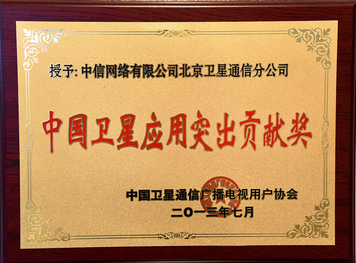 2013年获中国卫星应用突出贡献奖